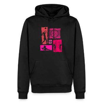 Volleyball Retro - Männer Premium Bio Hoodie - Schwarz - Vorne - Nico (187cm)