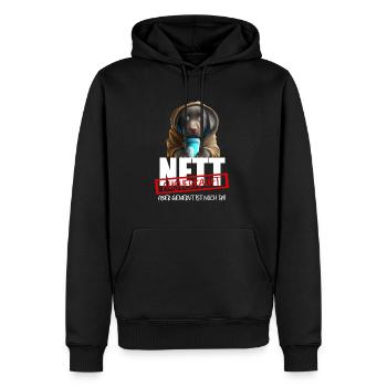 Hund Nett Ausverkauft Genervt - Männer Premium Bio Hoodie - Schwarz - Vorne - Nico (187cm)