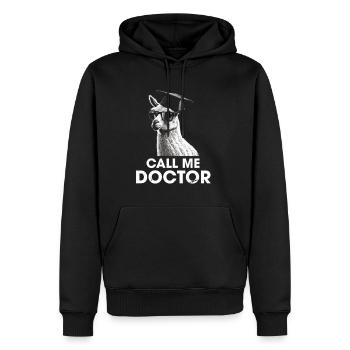 Appelez-moi Docteur Diplôme universitaire Docteur - Sweat à capuche Premium bio Homme - noir - Devant - Nico (187cm)