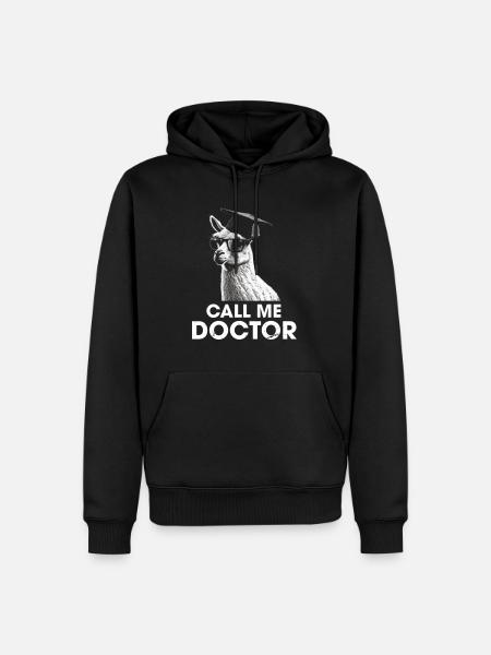 Llámame Doctor Universitario Doctor - Sudadera con capucha prémium ecológica para hombre - negro