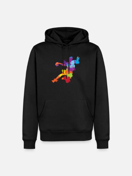 Splash Art Basketball - Men’s Premium Organic Hoodie - black