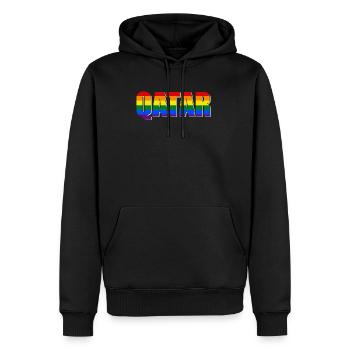 QATAR LGBTQIA - Männer Premium Bio Hoodie - Schwarz - Vorne - Nico (187cm)