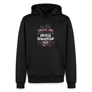 Große Schwester 2024 Einzelkind - Männer Premium Bio Hoodie - Schwarz - Vorne - Nico (187cm)