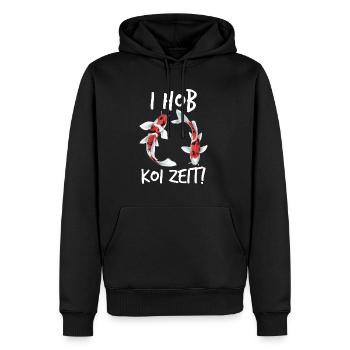 I Hob Koi Zeit - Männer Premium Bio Hoodie - Schwarz - Vorne - Nico (187cm)