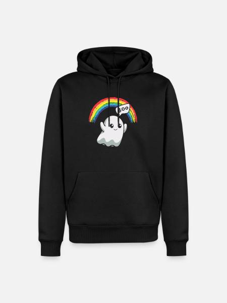 Boo Ghost Rainbow Halloween - Men’s Premium Organic Hoodie - black