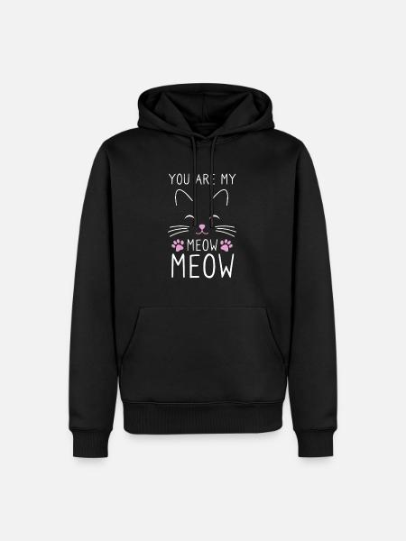 Tu es mon Meow Meow Cat - Sweat à capuche Premium bio Homme - noir