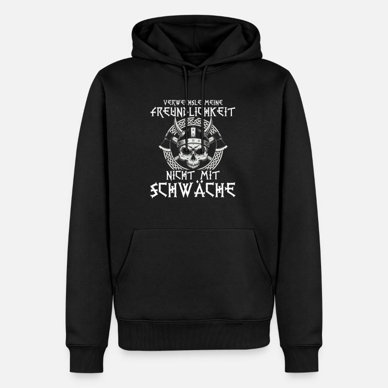 Walhalla Freundlichkeit Schwäche - Männer Premium Bio Hoodie - Schwarz