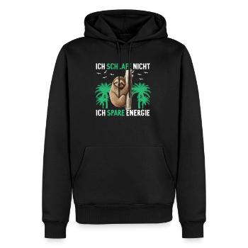 Ich Schlafe Nicht Ich Spare Energie Faultier - Männer Premium Bio Hoodie - Schwarz - Vorne - Nico (187cm)