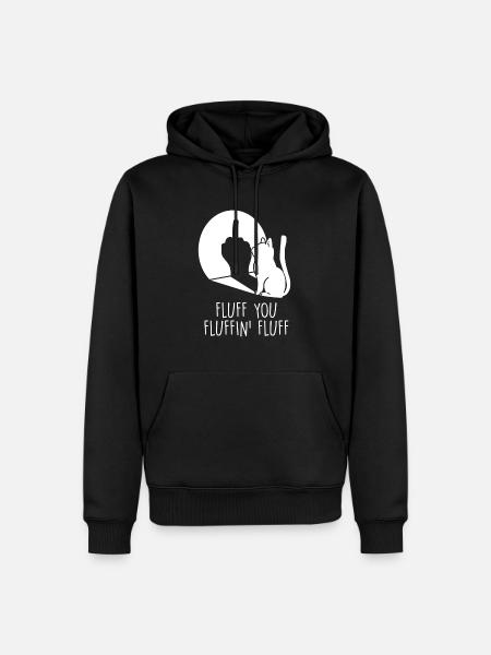 Fluff You Katze Mittelfinger - Männer Premium Bio Hoodie - Schwarz