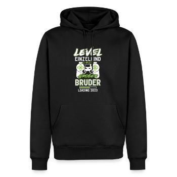 Großer Bruder 2023 Einzelkind Complete Gamer - Männer Premium Bio Hoodie - Schwarz - Vorne - Nico (187cm)