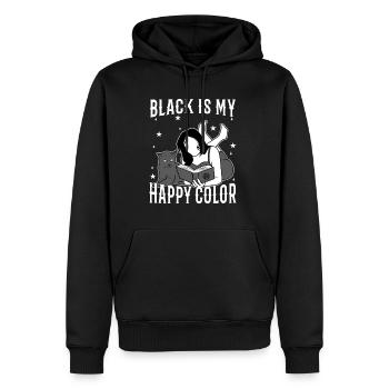 Black Is My Happy Color - Männer Premium Bio Hoodie - Schwarz - Vorne - Nico (187cm)