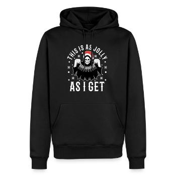 C’est aussi joyeux que je reçois - Sweat à capuche Premium bio Homme - noir - Devant - Nico (187cm)