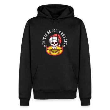 C’est aussi joyeux que je reçois - Sweat à capuche Premium bio Homme - noir - Devant - Nico (187cm)