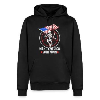 Make america goth again - Männer Premium Bio Hoodie - Schwarz - Vorne - Nico (187cm)