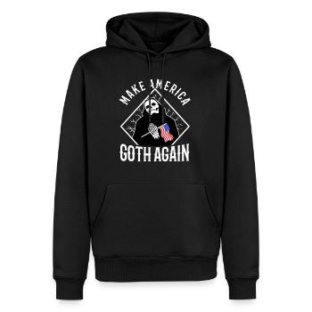 Make america goth again - Männer Premium Bio Hoodie - Schwarz - Vorne - Nico (187cm)