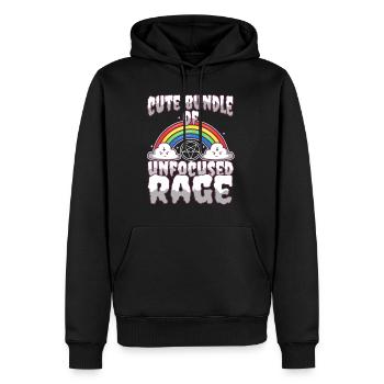 Joli paquet de rage non focalisée - Sweat à capuche Premium bio Homme - noir - Devant - Nico (187cm)