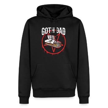 Papa gothique - Sweat à capuche Premium bio Homme - noir - Devant - Nico (187cm)