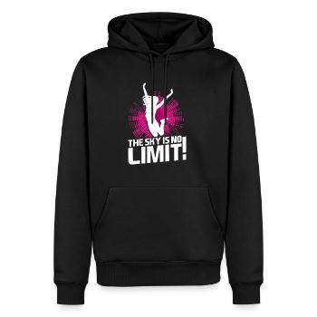 Le trampoline Sky is No Limit - Sweat à capuche Premium bio Homme - noir - Devant - Nico (187cm)