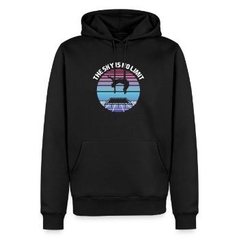 The Sky is No Limit Trampolin Backflip - Männer Premium Bio Hoodie - Schwarz - Vorne - Nico (187cm)