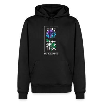 Aucun regret Rose - Sweat à capuche Premium bio Homme - noir - Devant - Nico (187cm)