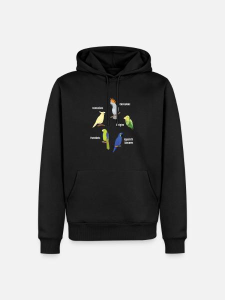 Papagei Art Kanarienvogel Geschenk Kakadu Sittich - Männer Premium Bio Hoodie - Schwarz