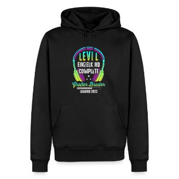 Großer Bruder 2023 Einzelkind Complete Gamer - Männer Premium Bio Hoodie - Schwarz - Vorne - Nico (187cm)