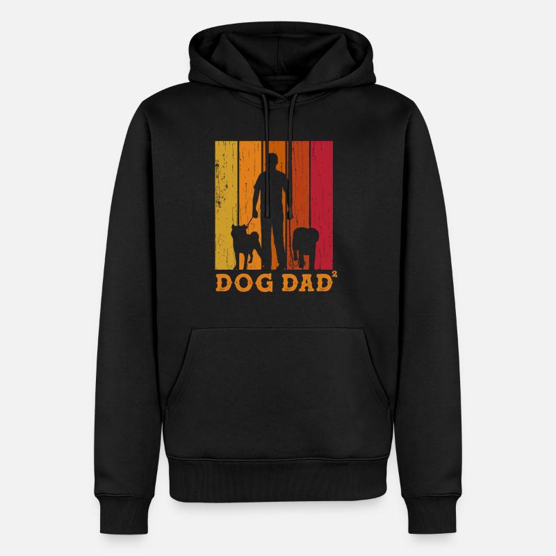 Rétro Dog Dad High 2 - Sweat à capuche Premium bio Homme - noir