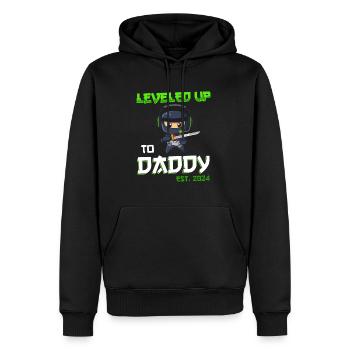 Nivelé jusqu’à papa 2024 - Sweat à capuche Premium bio Homme - noir - Devant - Nico (187cm)