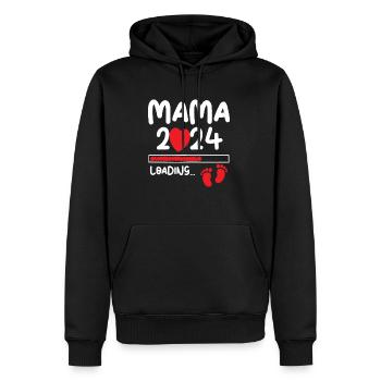 Mama Loading 2024 - Men’s Premium Organic Hoodie - black - Front - Nico (187cm)