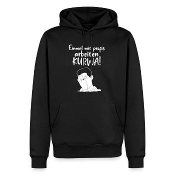 Einmal mit Profis Arbeiten Alter Katastrophe - Männer Premium Bio Hoodie - Schwarz - Vorne - Nico (187cm)