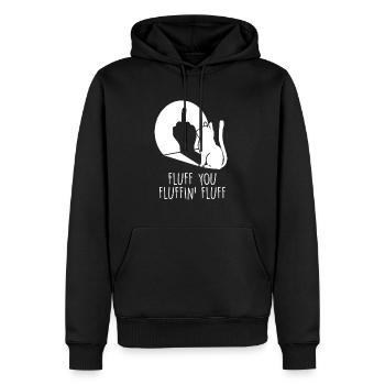 Fluff You Cat Majeur - Sweat à capuche Premium bio Homme - noir - Devant - Nico (187cm)