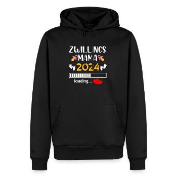 Zwillingsmama 2024 Mama Loading - Männer Premium Bio Hoodie - Schwarz - Vorne - Nico (187cm)