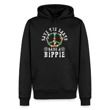 Save The Earth Raise A Hippie - Männer Premium Bio Hoodie - Schwarz - Vorne - Nico (187cm)