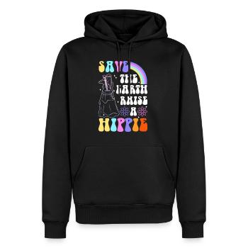 Save The Earth Raise A Hippie - Männer Premium Bio Hoodie - Schwarz - Vorne - Nico (187cm)