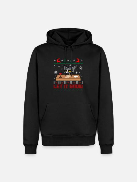 Let It Snow Cat - Sweat à capuche Premium bio Homme - noir