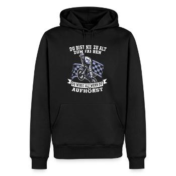 Du bist nie zu alt zum Fahren Opa Motocross - Männer Premium Bio Hoodie - Schwarz - Vorne - Nico (187cm)