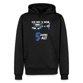 Polizei Hubschrauber 5. Geburtstag - Männer Premium Bio Hoodie - Schwarz - Vorne - Nico (187cm)