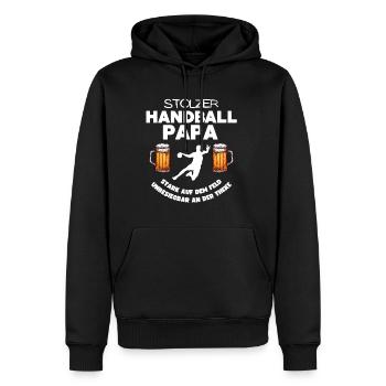 Stolzer Handball Papa Bier lustiges Geschenk Vater - Männer Premium Bio Hoodie - Schwarz - Vorne - Nico (187cm)