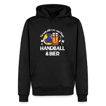 Stolzer Handball Papa Bier lustiges Geschenk Vater - Männer Premium Bio Hoodie - Schwarz - Vorne - Nico (187cm)