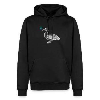Mouette au papillon - Sweat à capuche Premium bio Homme - noir - Devant - Nico (187cm)