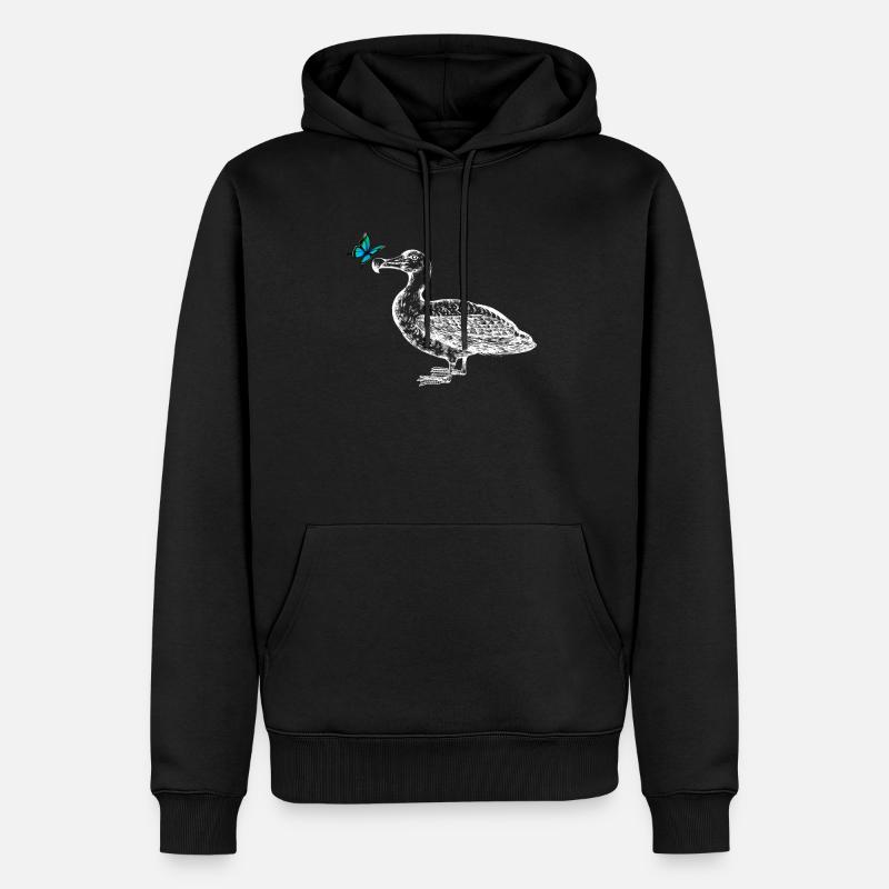 Mouette au papillon - Sweat à capuche Premium bio Homme - noir
