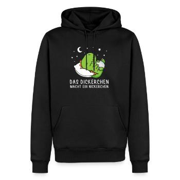 Dickerchen macht Nickerchen Sleepysaurus - Männer Premium Bio Hoodie - Schwarz - Vorne - Nico (187cm)
