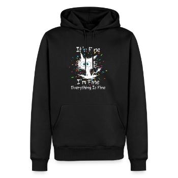Everything Is Fine - Männer Premium Bio Hoodie - Schwarz - Vorne - Nico (187cm)