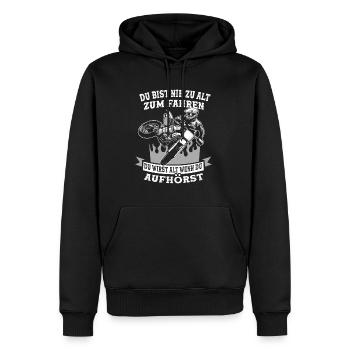 Du bist nie zu alt zum Fahren Opa Motocross - Männer Premium Bio Hoodie - Schwarz - Vorne - Nico (187cm)