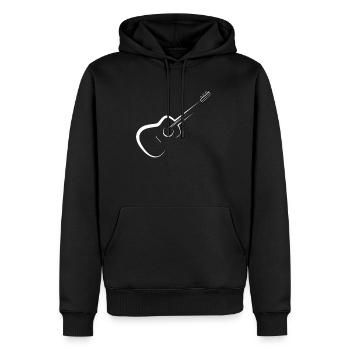 Silhouette de guitare - Sweat à capuche Premium bio Homme - noir - Devant - Nico (187cm)