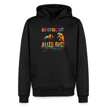 Dividende bon Toutes les bonnes actions boursières - Sweat à capuche Premium bio Homme - noir - Devant - Nico (187cm)
