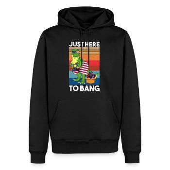 Juste ici pour frapper l’Amérique T-Rex Dino Feux d’artifice - Sweat à capuche Premium bio Homme - noir - Devant - Nico (187cm)
