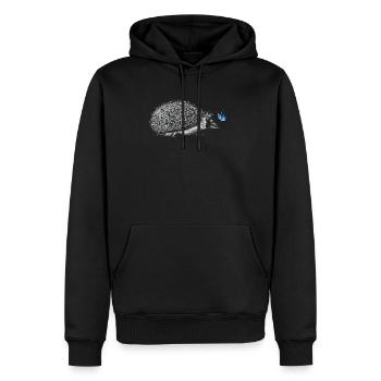 Igel mit Schmetterling - Männer Premium Bio Hoodie - Schwarz - Vorne - Nico (187cm)
