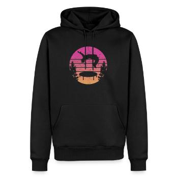 Trampoline Rétro Backflip - Sweat à capuche Premium bio Homme - noir - Devant - Nico (187cm)