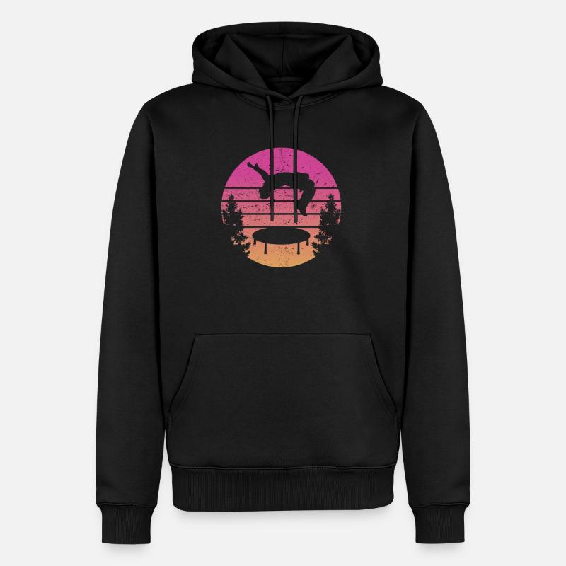 Trampoline Rétro Backflip - Sweat à capuche Premium bio Homme - noir